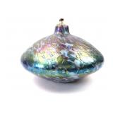 Iridescent Art Glass Oil Lamp