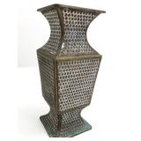 Champlevï¿½ Enamel Brass Honeycomb Vase