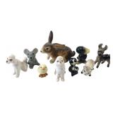 9 Miniature Ceramic Animal Figurines