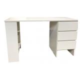 Modern White Laminate Desk with Drawers