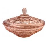 VTG Indiana Glass Windsor Pink Lidded Candy Dish