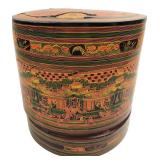 Burmese Lacquerware Cylindrical Box