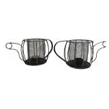 Pair of Wire Mesh Teapot Candle Holders