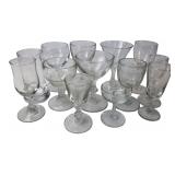 Mixed Lot of 13 Clear Glasses 2.5-4.5" H