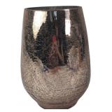 Rose Gold Crackle Glass Candle Holder
