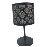 PartyLite Black & Silver Damask Candle Lamp
