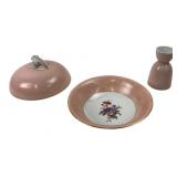 Richard Ginori Pink Porcelain Covered Bowl Set