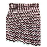 Handmade Pink & Burgundy Chevron Crochet Afghan