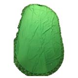 Green Oval Tablecloth with Lace Trim