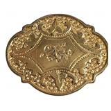 VTG Gold Tone Floral Watch Pin Brooch