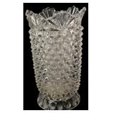 Clear Pressed Glass Hobnail Vase