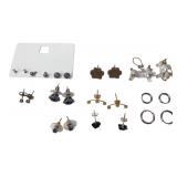 Assorted Costume Earrings Glass Dogs Paw Prints