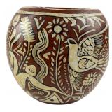 VTG Peruvian Red Clay Bird Motif Pot