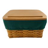 Longaberger card keeper Woven Basket w/ Lid &...