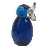 Blue Art Glass Penguin Figurine