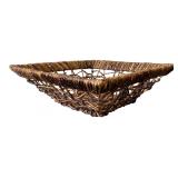Square Open Weave Natural Fiber Basket Tray