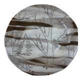 Audrey A. Nelson Pottery Winter Scene Platter