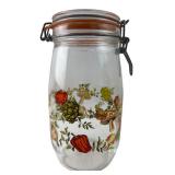 French Glass Wire Bail Storage Jar Vegetable