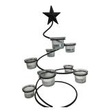 Spiral Metal Candelabra with Star Finial
