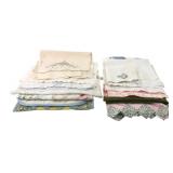 Assorted Vintage Embroidered Linens & Textiles