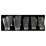 Set of 8 Clear Glass Ribbed Tumblers