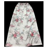 VTG Pair Silk Floral Toile Curtain Panels