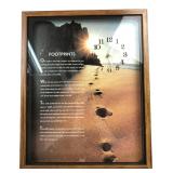 Intercraft Framed Footprints Poem Clock 21x17