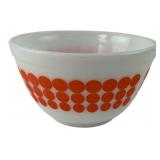 Pyrex Orange Dots Milk Glass Mixing Bowl