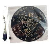 Rainbow Fluorite Pendulum & Divination Board