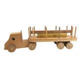 Wooden Articulating Flatbed Toy Truck