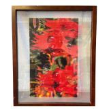 Framed Mirrored Red Flower Photography 16.75" H