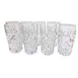Set of 8 Clear Glass Starburst Tumblers