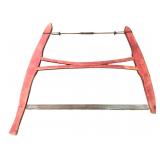 Vintage Red Painted Wooden Buck Saw