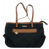 Michael Kors Black & Brown Nylon Tote Bag