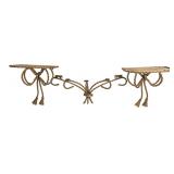 Hollywood Regency Twisted Wire Wall Shelf