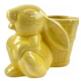 Vintage Yellow Glazed Ceramic Bunny Planter