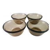 Federal Glass Amber 6oz Custard Cups Set of 4