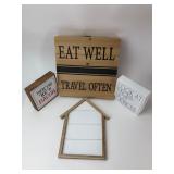 Lot of 4 Decorative Wooden Word Signs