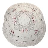 Vintage Floral Cross-Stitch Cutwork Tablecloths