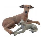 Pair of Cast Resin Greyhound Dog Figurines