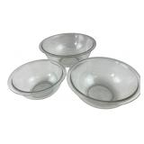 Pyrex Clear Glass Mixing Bowls Set of 3