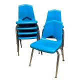Set of Eight Blue Plastic Stacking Children