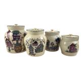 Home & Garden Party 4-Pc Birdhouse Canisters