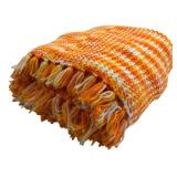Handmade Striped Yarn Afghan Blanket 60x120