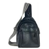 Latmap Black Pebbled Crossbody Sling Bag