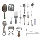 Mixed Lot Vintage Kitchen Utensils & Flatware