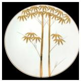 Porcelain Plate with Gold Bamboo Motif
