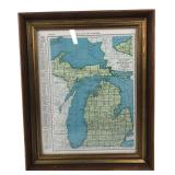 Rand McNally Framed Map of Michigan