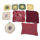 Assorted Crocheted and Knitted Potholders
