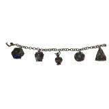 8" Silver-Tone Etruscan Style Charm Bracelet
